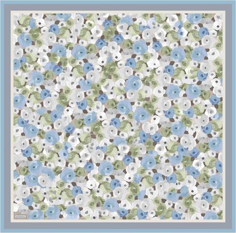 Armine Çiçek Desenli Saf İpek Twill Eşarp 9300D 83