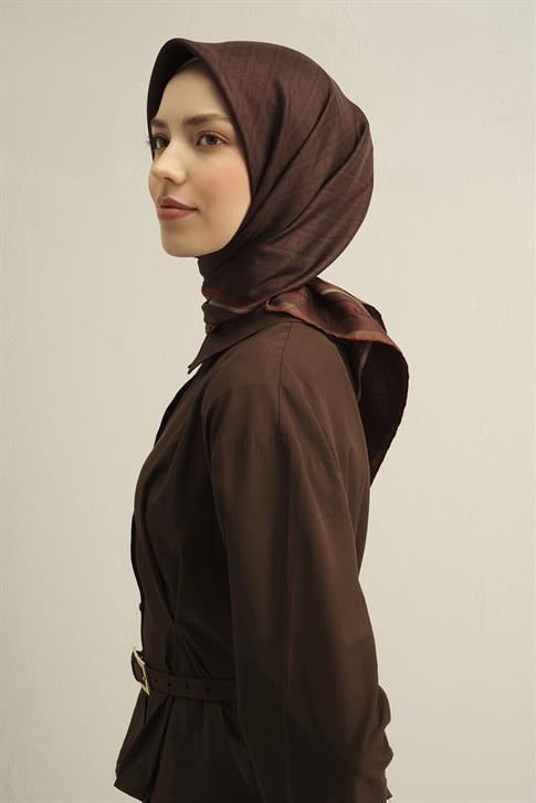 Armine Klasik Desenli Saf İpek Sura Eşarp 9301D 81