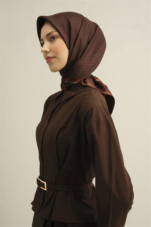 Armine Klasik Desenli Saf İpek Sura Eşarp 9301D 81