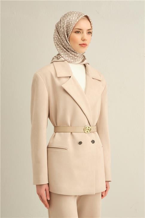 Armine Klasik Desenli Saf İpek Twill Eşarp 9301D 05