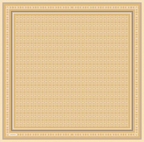 Armine Klasik Desenli Saf İpek Twill Eşarp 9301D 38
