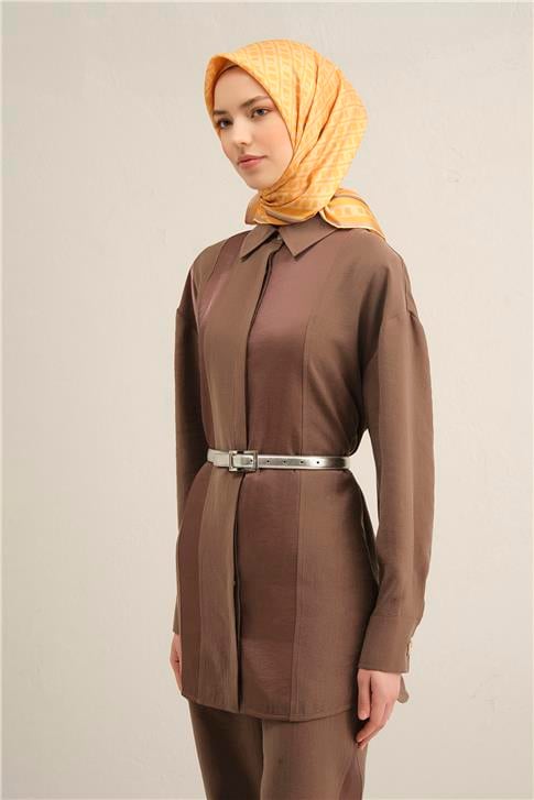 Armine Klasik Desenli Saf İpek Twill Eşarp 9301D 38