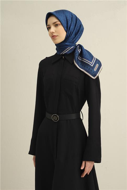 Armine Klasik Desenli Saf İpek Twill Eşarp 9301D 85