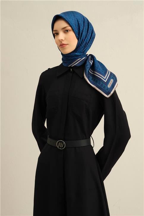 Armine Klasik Desenli Saf İpek Twill Eşarp 9301D 85