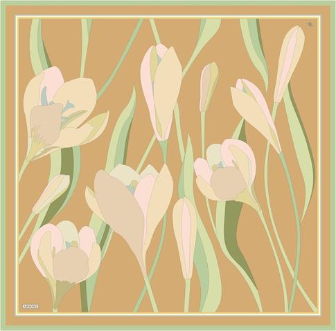 Armine Çiçek Desenli Saf İpek Sura Eşarp 9302D 50