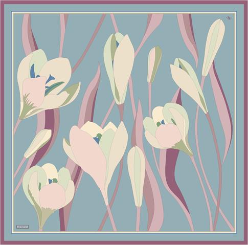 Armine Çiçek Desenli Saf İpek Sura Eşarp 9302D 54