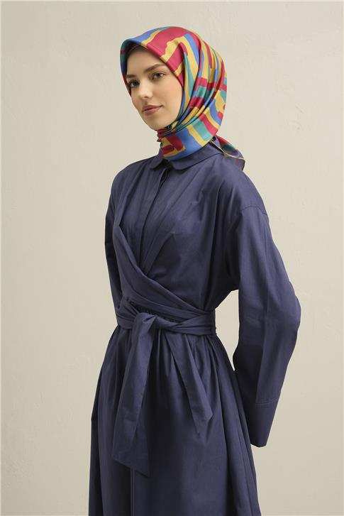 Armine Geometrik Desenli Saf İpek Sura Eşarp 9303D 50