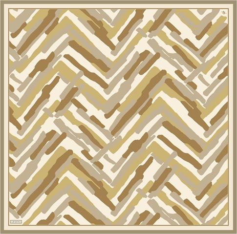Armine Geometrik Desenli Saf İpek Twill Eşarp 9303D 06