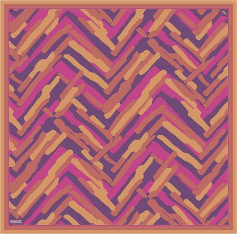 Armine Geometrik Desenli Saf İpek Twill Eşarp 9303D 54
