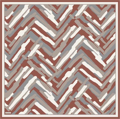 Armine Geometrik Desenli Saf İpek Twill Eşarp 9303D 85