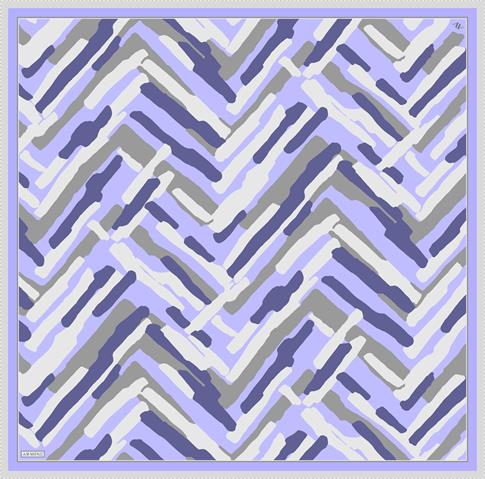 Armine Geometrik Desenli Saf İpek Twill Eşarp 9303D 87