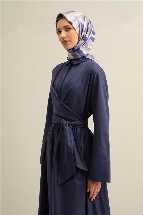 Armine Geometrik Desenli Saf İpek Twill Eşarp 9303D 87