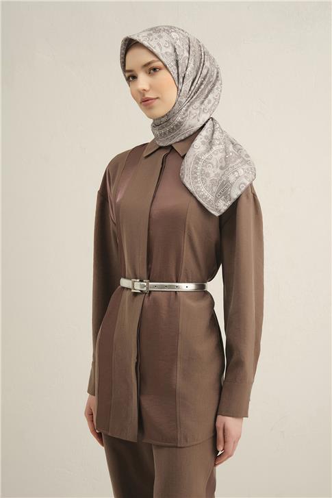 Armine Etnik Desenli Saf İpek Sura Eşarp 9304D 02