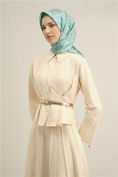 Armine Etnik Desenli Saf İpek Sura Eşarp 9304D 20