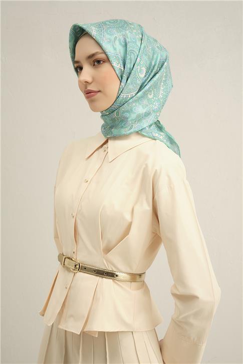 Armine Etnik Desenli Saf İpek Sura Eşarp 9304D 20