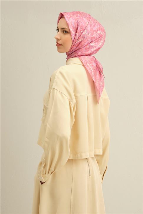 Armine Etnik Desenli Saf İpek Sura Eşarp 9304D 52