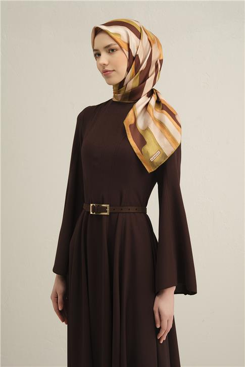 Armine Soyut Desenli Saf İpek Sura Eşarp 9306D 52
