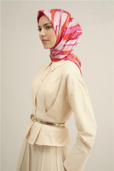 Armine Soyut Desenli Saf İpek Sura Eşarp 9306D 53