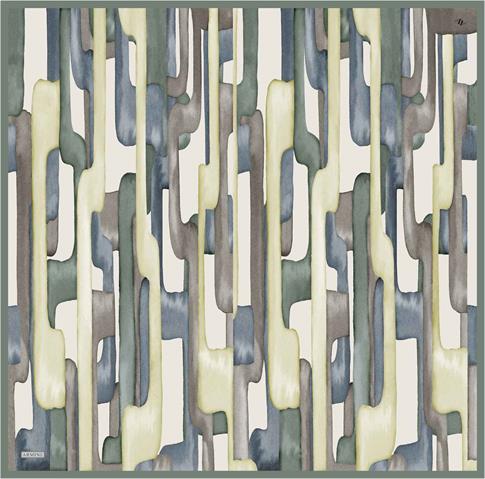 Armine Soyut Desenli Saf İpek Twill Eşarp 9306D 01