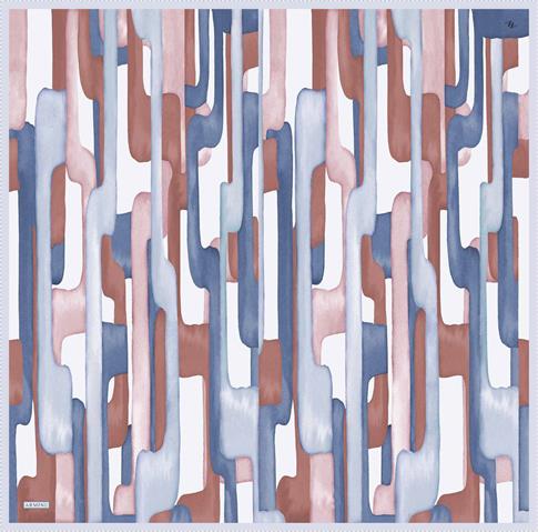 Armine Soyut Desenli Saf İpek Twill Eşarp 9306D 31