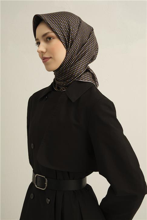 Armine Çiçek Desenli Saf İpek Sura Eşarp 9307D 04