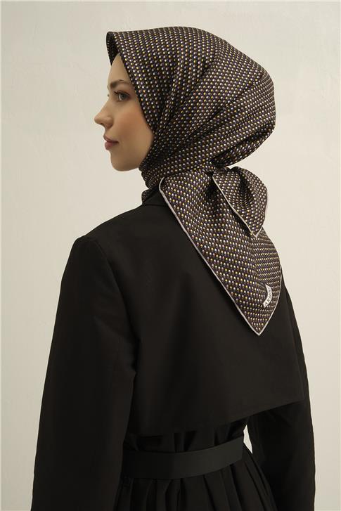 Armine Çiçek Desenli Saf İpek Sura Eşarp 9307D 04