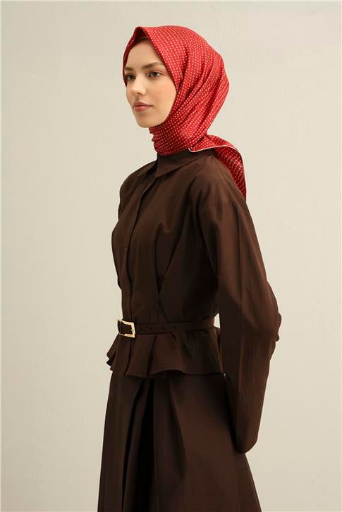 Armine Çiçek Desenli Saf İpek Twill Eşarp 9307D 36