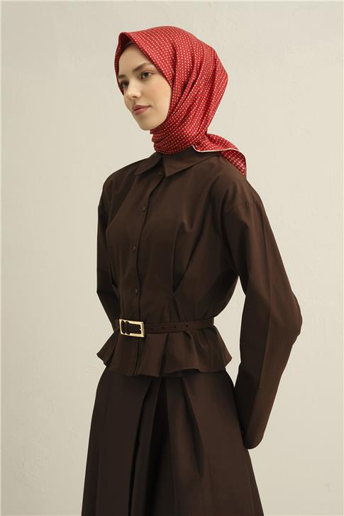 Armine Çiçek Desenli Saf İpek Twill Eşarp 9307D 36