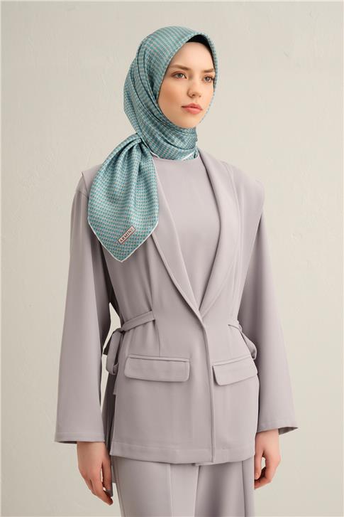 Armine Çiçek Desenli Saf İpek Twill Eşarp 9307D 37