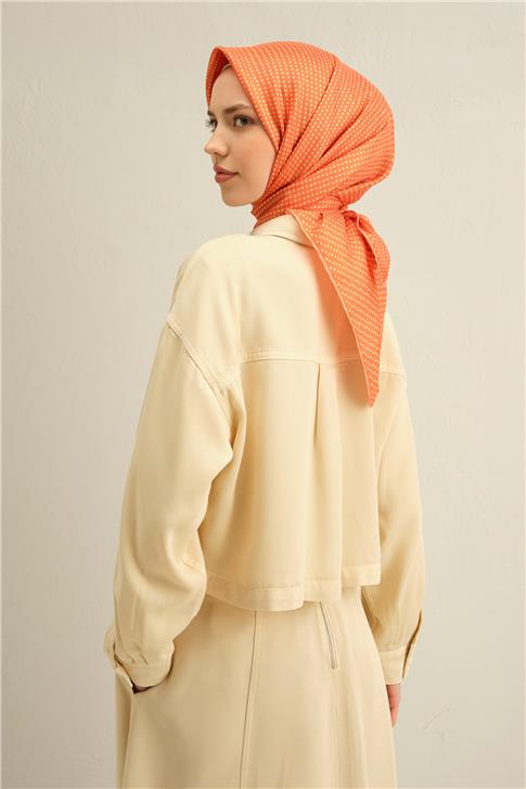 Armine Çiçek Desenli Saf İpek Twill Eşarp 9307D 54