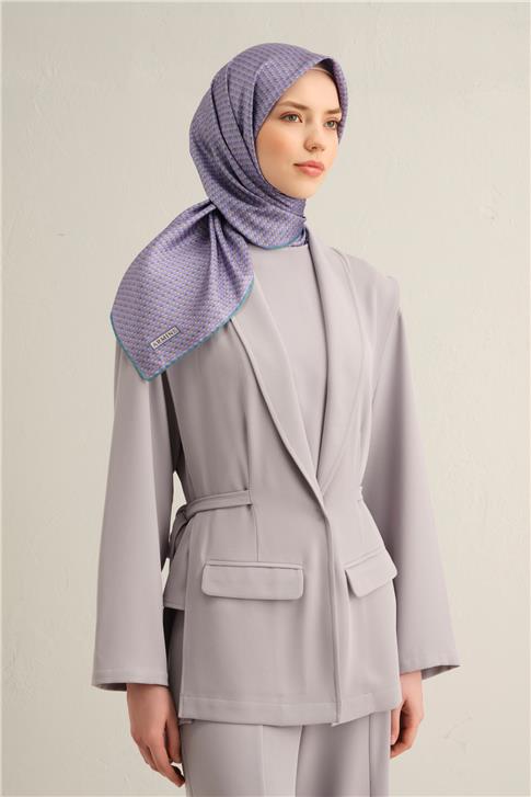 Armine Çiçek Desenli Saf İpek Twill Eşarp 9307D 55