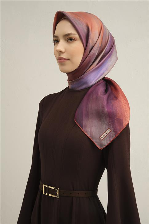 Armine Soyut Desenli Saf İpek Sura Eşarp 9308D 03
