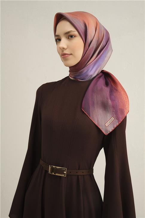 Armine Soyut Desenli Saf İpek Sura Eşarp 9308D 03