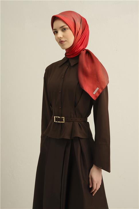 Armine Soyut Desenli Saf İpek Sura Eşarp 9308D 34