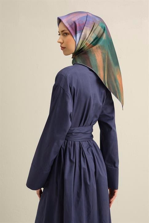 Armine Soyut Desenli Saf İpek Twill Eşarp 9308D 06