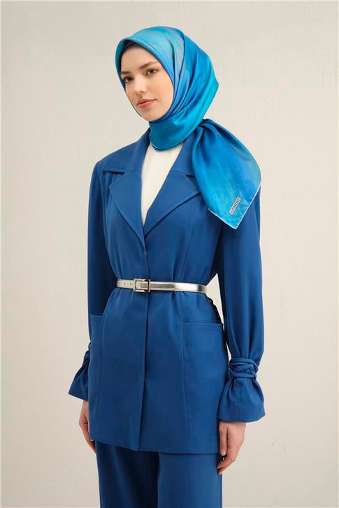 Armine Soyut Desenli Saf İpek Twill Eşarp 9308D 35