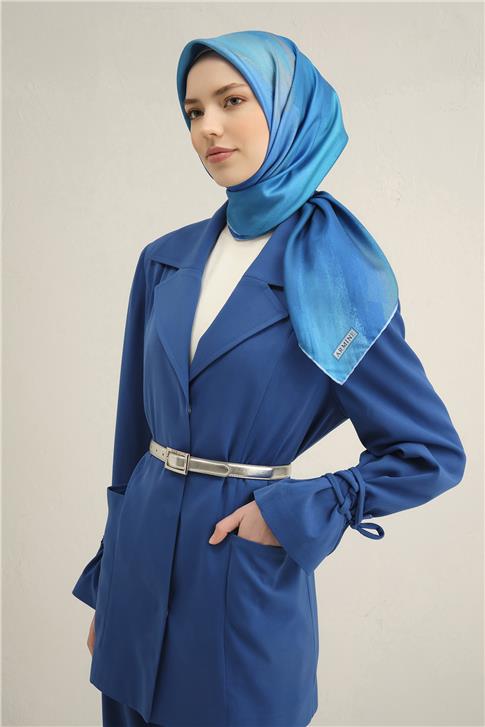 Armine Soyut Desenli Saf İpek Twill Eşarp 9308D 35