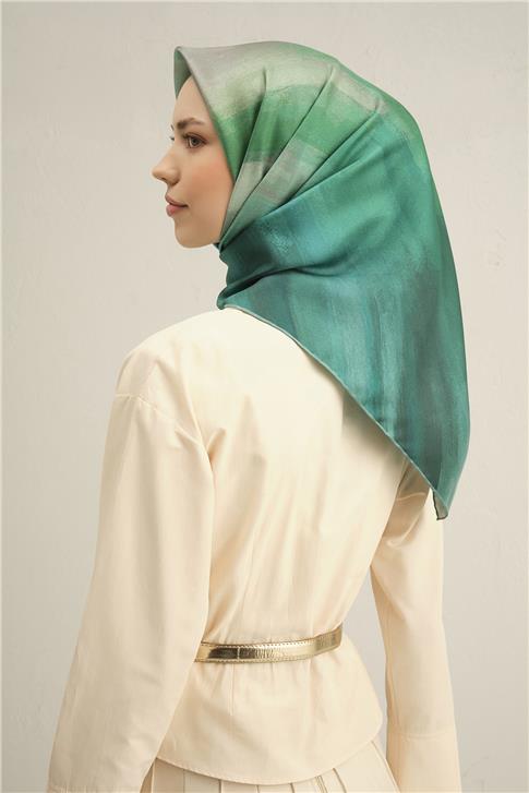 Armine Soyut Desenli Saf İpek Twill Eşarp 9308D 83