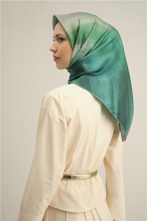 Armine Soyut Desenli Saf İpek Twill Eşarp 9308D 83