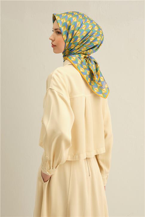 Armine Geometrik Desenli Saf İpek Sura Eşarp 9309D 05 