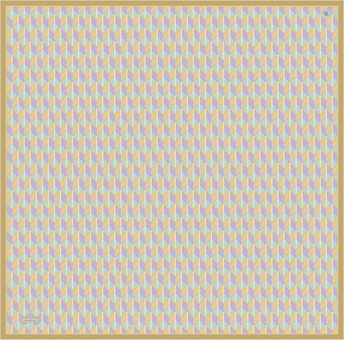 Armine Geometrik Desenli Saf İpek Twill Eşarp 9309D 51