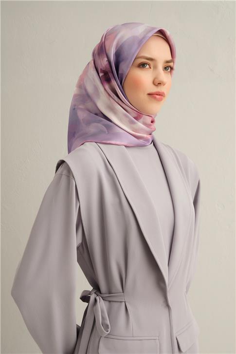 Armine Çiçek Desenli Saf İpek Sura Eşarp 9310D 51