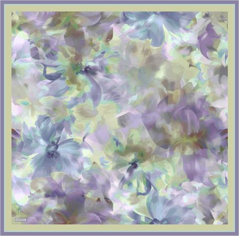 Armine Çiçek Desenli Saf İpek Twill Eşarp 9310D 83 