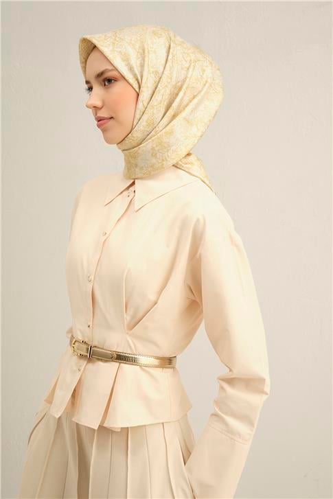 Armine Soyut Desenli Saf İpek Sura Eşarp 9311D 07