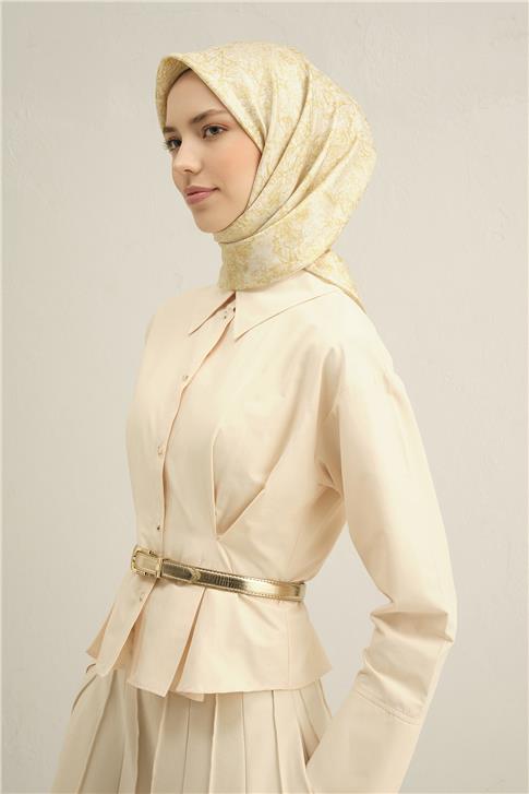 Armine Soyut Desenli Saf İpek Sura Eşarp 9311D 07