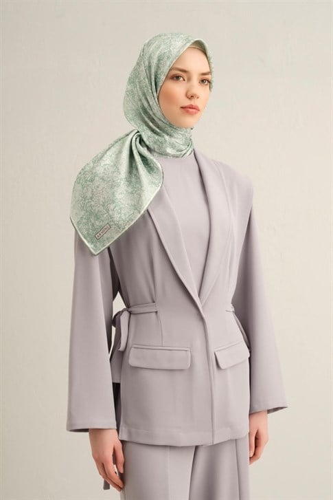 Armine Soyut Desenli Saf İpek Sura Eşarp 9311D 87