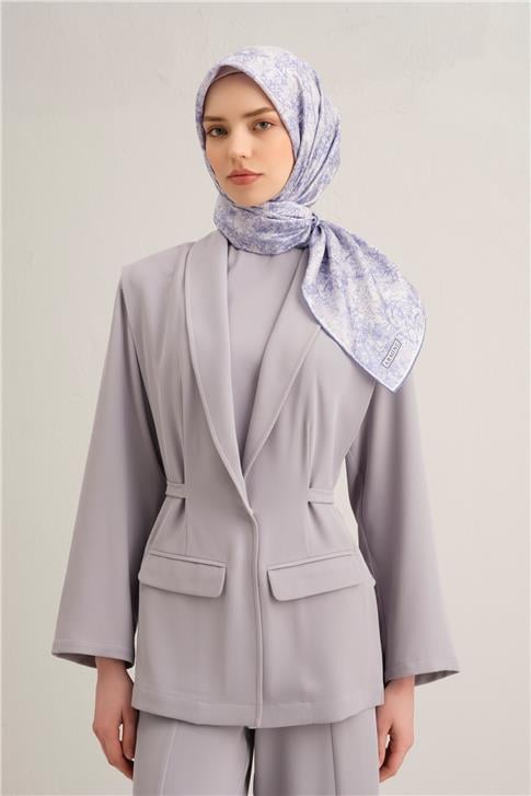 Armine Soyut Desenli Saf İpek Twill Eşarp 9311D 06