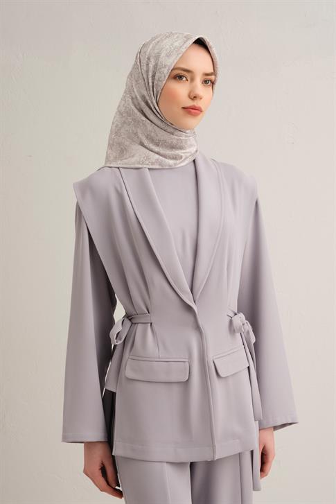 Armine Soyut Desenli Saf İpek Twill Eşarp 9311D 84