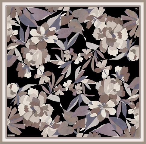 Armine Çiçek Desenli Saf İpek Sura Eşarp 9312D 07