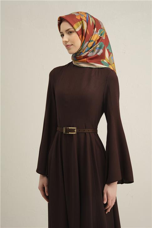 Armine Çiçek Desenli Saf İpek Sura Eşarp 9312D 52 